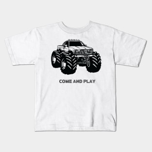 Come and play - monster trucks! Kids T-Shirt